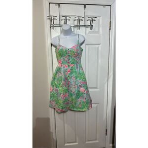 Lilly Pulitzer Womens Seasalt Blue On Parade Easton Dress 2